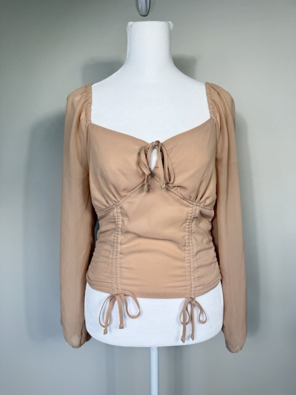 Rue 21 Milkmaid Top Small Coquette Babydoll Y2K Angelcore Fairy Corset Nude Pink